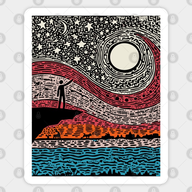 Cosmic Wonder - The Spiral Night Sky Magnet by TuncGK